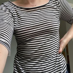 UO BDG stripped mid-sleeve shirt